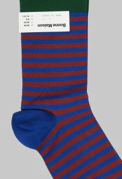Bonne Maison Socks^Striped Design Socks in Rayure Ardoise