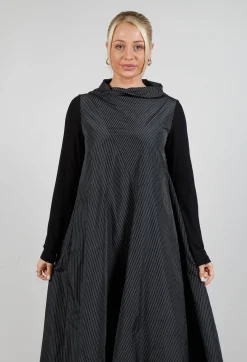 Xenia Design Dresses^Striped Dras Dress in Black