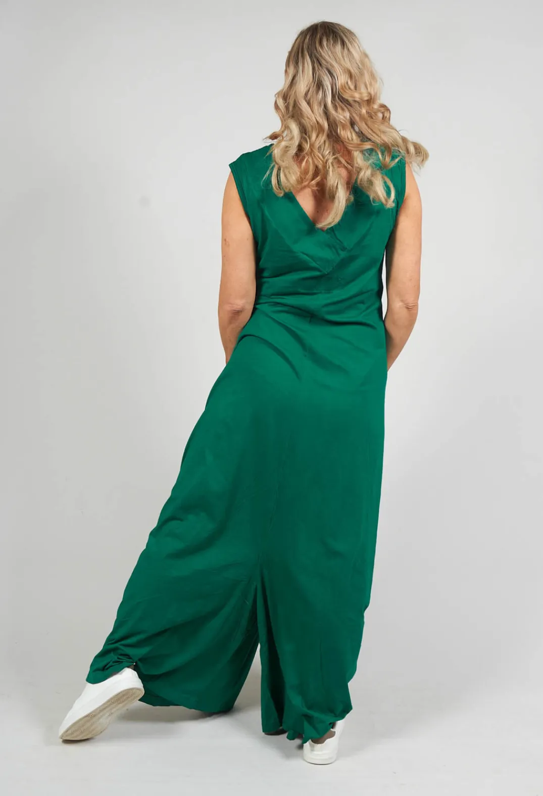 Rundholz Dip Jumpsuits^Striped Dye Effect Overalls with V Back in Green