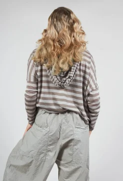 Album Di Famiglia Cardigans^Striped Hooded Cardigan in Green