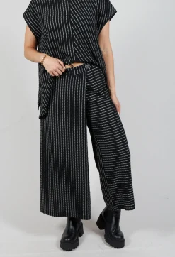 Xenia Design Trousers^Striped Joso Trousers in Black