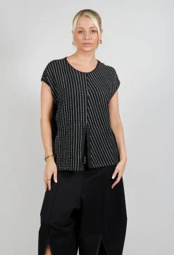Xenia Design Tops^Striped Juci Top in Black