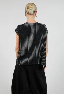 Xenia Design Tops^Striped Juci Top in Black