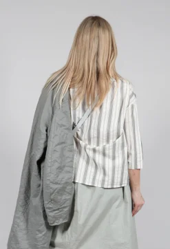 Aequamente Shirts & Blouses^Striped Mandarin Collared Shirt