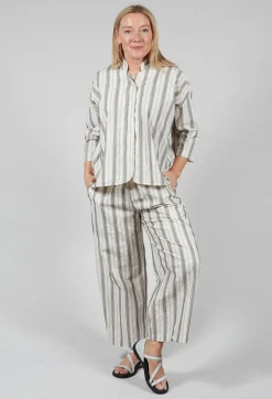 Aequamente Shirts & Blouses^Striped Mandarin Collared Shirt