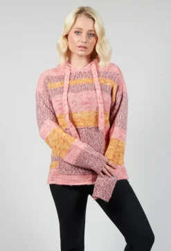 Beatrice B Jumpers^Striped Melange Sweatshirt in Pink