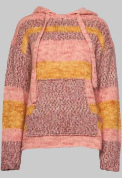 Beatrice B Jumpers^Striped Melange Sweatshirt in Pink