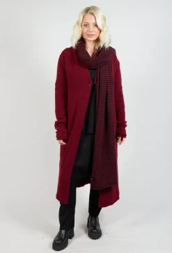Pal Offner Scarves^Striped Scarf in Merlot and Black