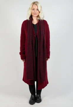 Pal Offner Scarves^Striped Scarf in Merlot and Black