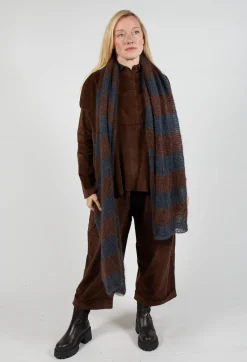Album Di Famiglia Scarves^Striped Scarf in Midnight Coffee
