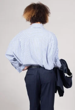 Mei Meij Shirts & Blouses^Striped Shirt in Off White and Blue