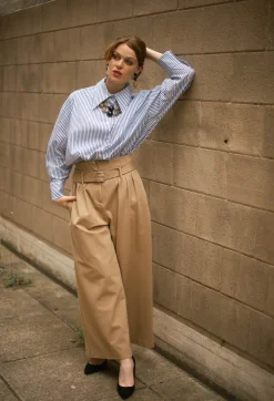 Mei Meij Shirts & Blouses^Striped Shirt in Off White and Blue