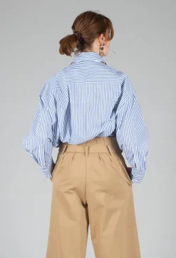 Mei Meij Shirts & Blouses^Striped Shirt in Off White and Blue