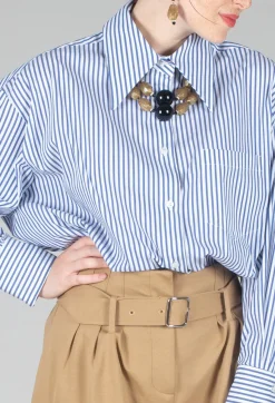 Mei Meij Shirts & Blouses^Striped Shirt in Off White and Blue