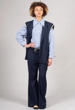 Mei Meij Shirts & Blouses^Striped Shirt in Off White and Blue