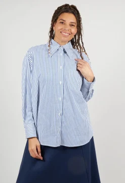 Mei Meij Shirts & Blouses^Striped Shirt in Off White and Blue