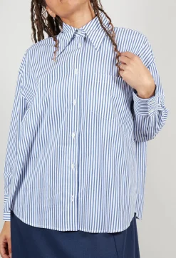 Mei Meij Shirts & Blouses^Striped Shirt in Off White and Blue