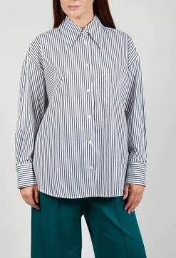 Mei Meij Shirts & Blouses^Striped Shirt in Off White and Antacite