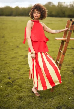 Beatrice B Skirts^Striped Skirt in Line Print