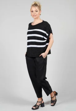 Sarah Pacini Jumpers^Striped Sweater Vest in Black