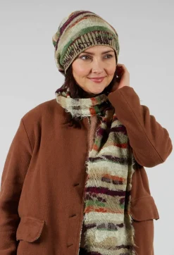 Butapana Hats^Striped Wool Hat in Greige