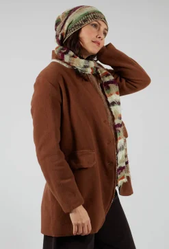 Butapana Hats^Striped Wool Hat in Greige
