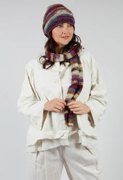 Butapana Scarves^Striped Wool Scarf in Iris