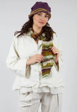 Butapana Scarves^Striped Wool Scarf in Olive