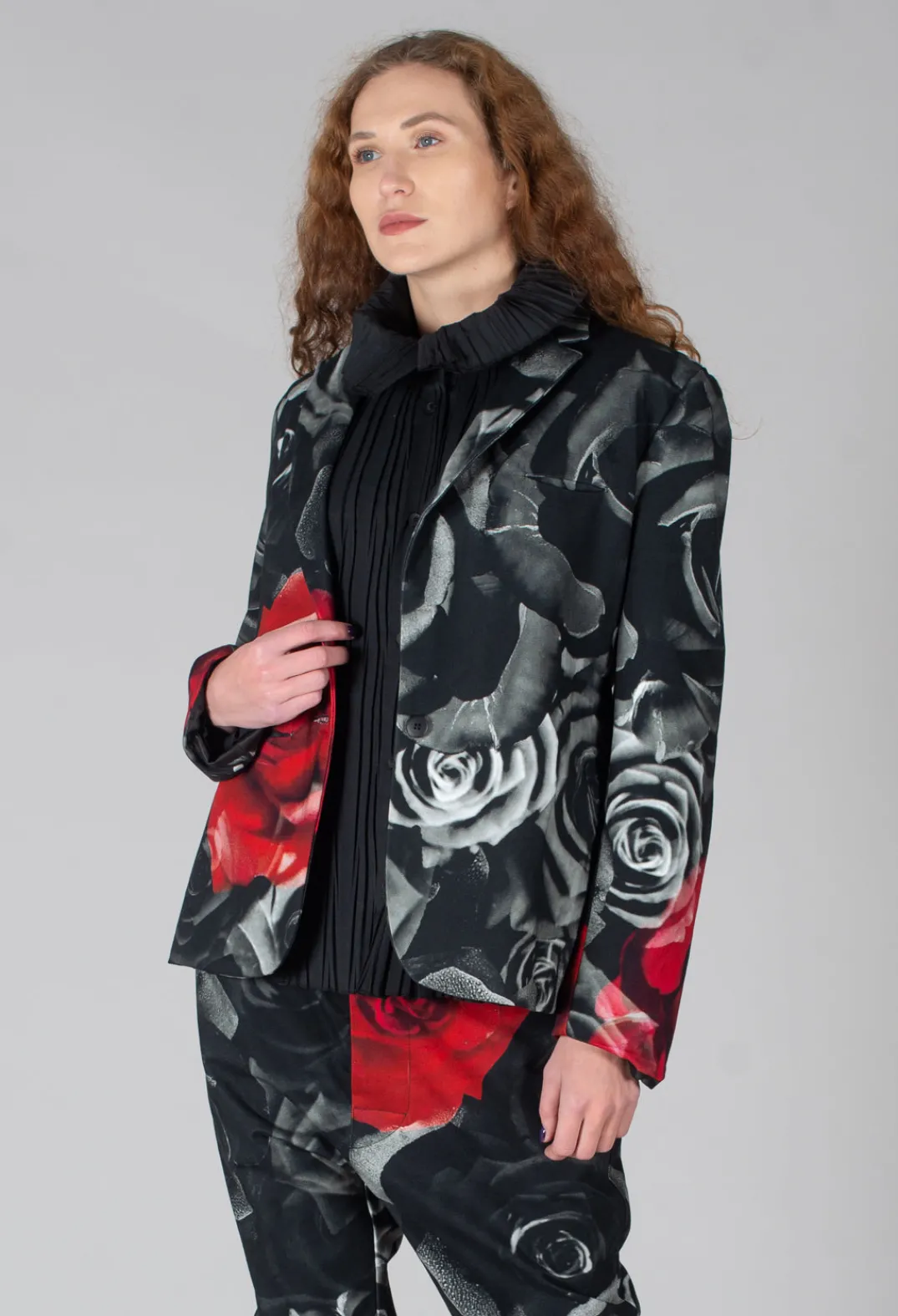 Marc Point Jackets^Structured Blazer in Rose Print