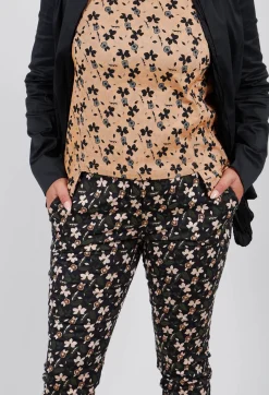 IXOS Co-ords & Suits^Structured Straight Leg Trousers with Print in Nero / Biscotto