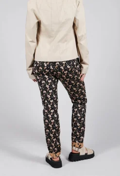 IXOS Co-ords & Suits^Structured Straight Leg Trousers with Print in Nero / Biscotto