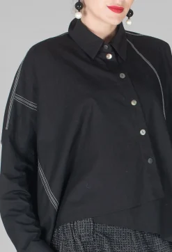 Moyuru Shirts & Blouses^Subtle Stripe Shirt in Black