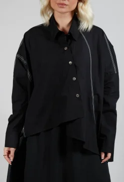 Moyuru Shirts & Blouses^Subtle Stripe Shirt in Black