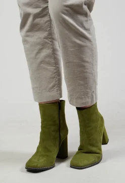 Niù Boots|Heels^Suede Heeled Boot Style Shoe in Olivine