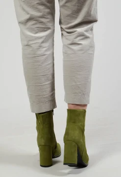 Niù Boots|Heels^Suede Heeled Boot Style Shoe in Olivine