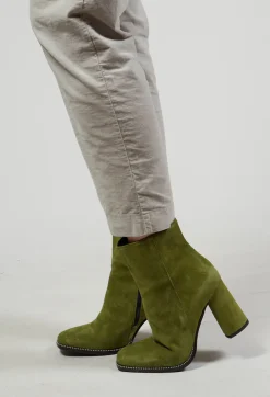 Niù Boots|Heels^Suede Heeled Boot Style Shoe in Olivine