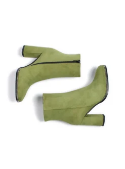 Niù Boots|Heels^Suede Heeled Boot Style Shoe in Olivine
