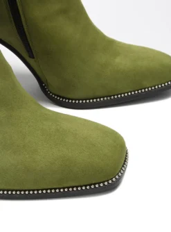 Niù Boots|Heels^Suede Heeled Boot Style Shoe in Olivine