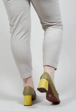 Chie Mihara Boots^Suin Heel in Lemon and Green