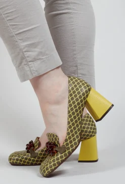 Chie Mihara Boots^Suin Heel in Lemon and Green