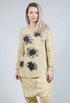 Rundholz Dip Tops^Sunflower Graphic Top in Wax Flock Cloud