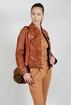 High Jackets^Suspense Leather Jacket in Brown