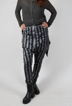Pluslavie Trousers^T Pant Drop Crotch Trousers in Stripe