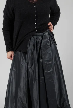 Beatrice B Skirts^Taffeta Frill Hem Skirt in Obsidian Grey