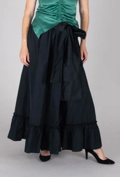 Beatrice B Skirts^Taffeta Frill Hem Skirt in Black