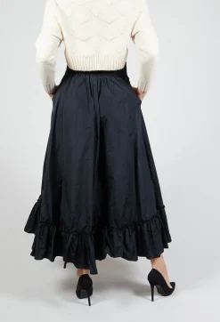 Beatrice B Skirts^Taffeta Frill Hem Skirt in Black