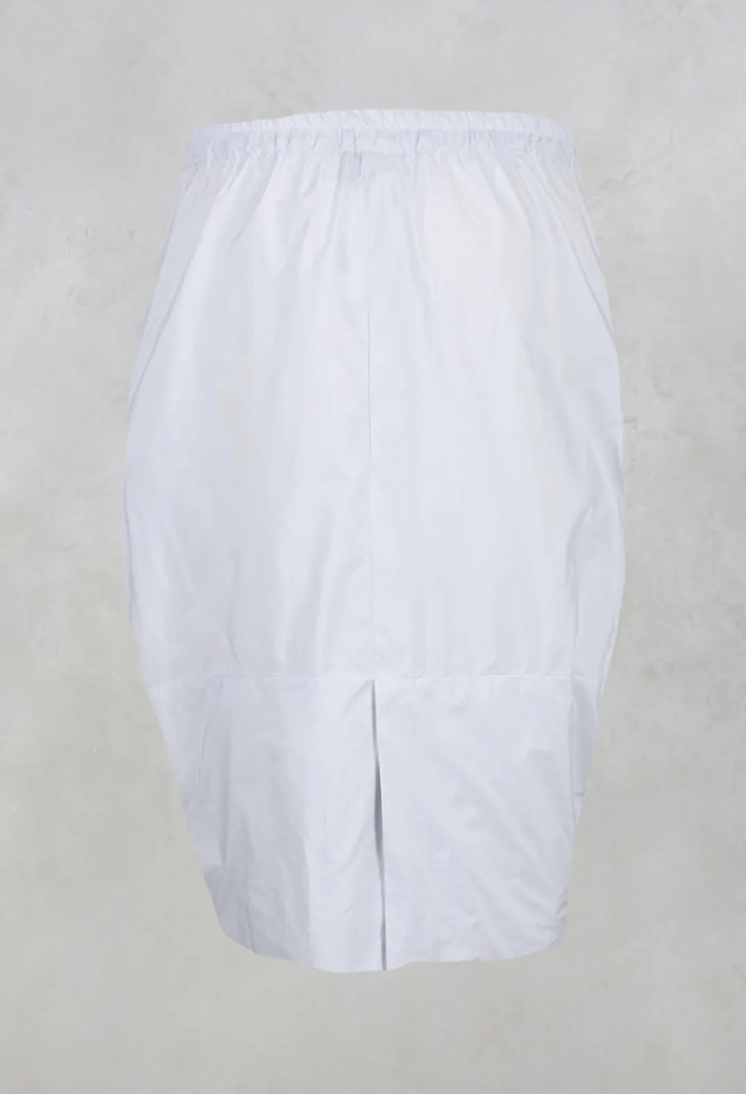 Les Filles d'Ailleurs Skirts^Taffeta Skirt with Ruffle Front in Grey Pinstripe