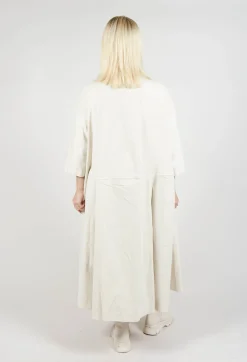 Album Di Famiglia Dresses^Tailored Collar Dress V in Off White