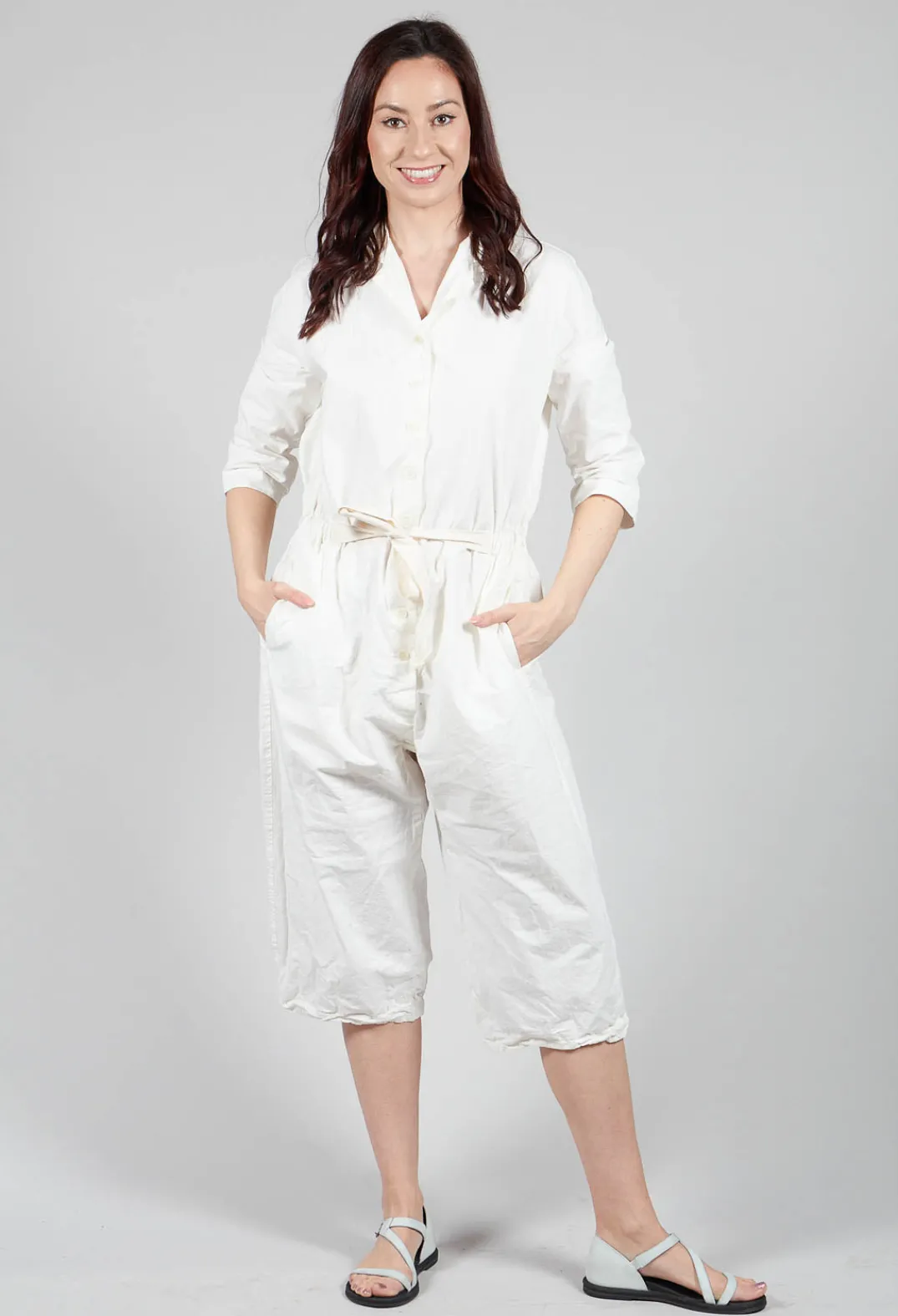 Album Di Famiglia Jumpsuits^Tailored Collar Jumpsuit CC in White