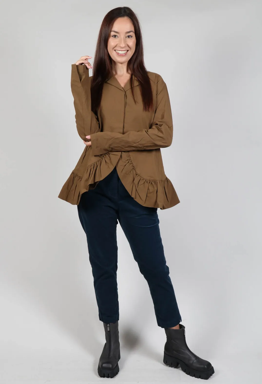 Rundholz Black Label Jackets^Tailored Jacket with Peplum Hem in Bronze